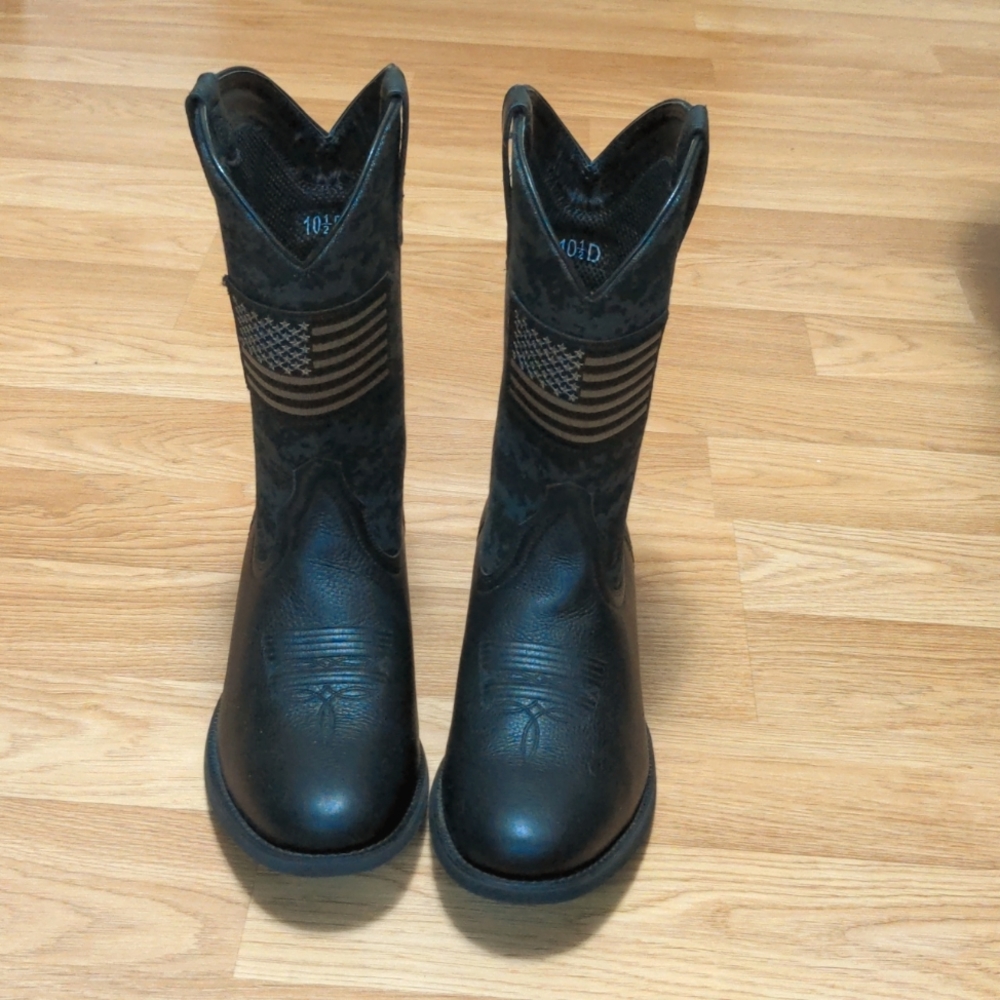 Ariat Men's Black Camo Sport Patriot Western Boots NWOT